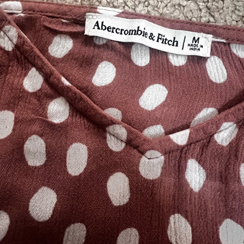Abercrombie & Fitch Trapeze Cami Polka Dot Spaghetti Strap Top Size Medium - Picture 6 of 8
